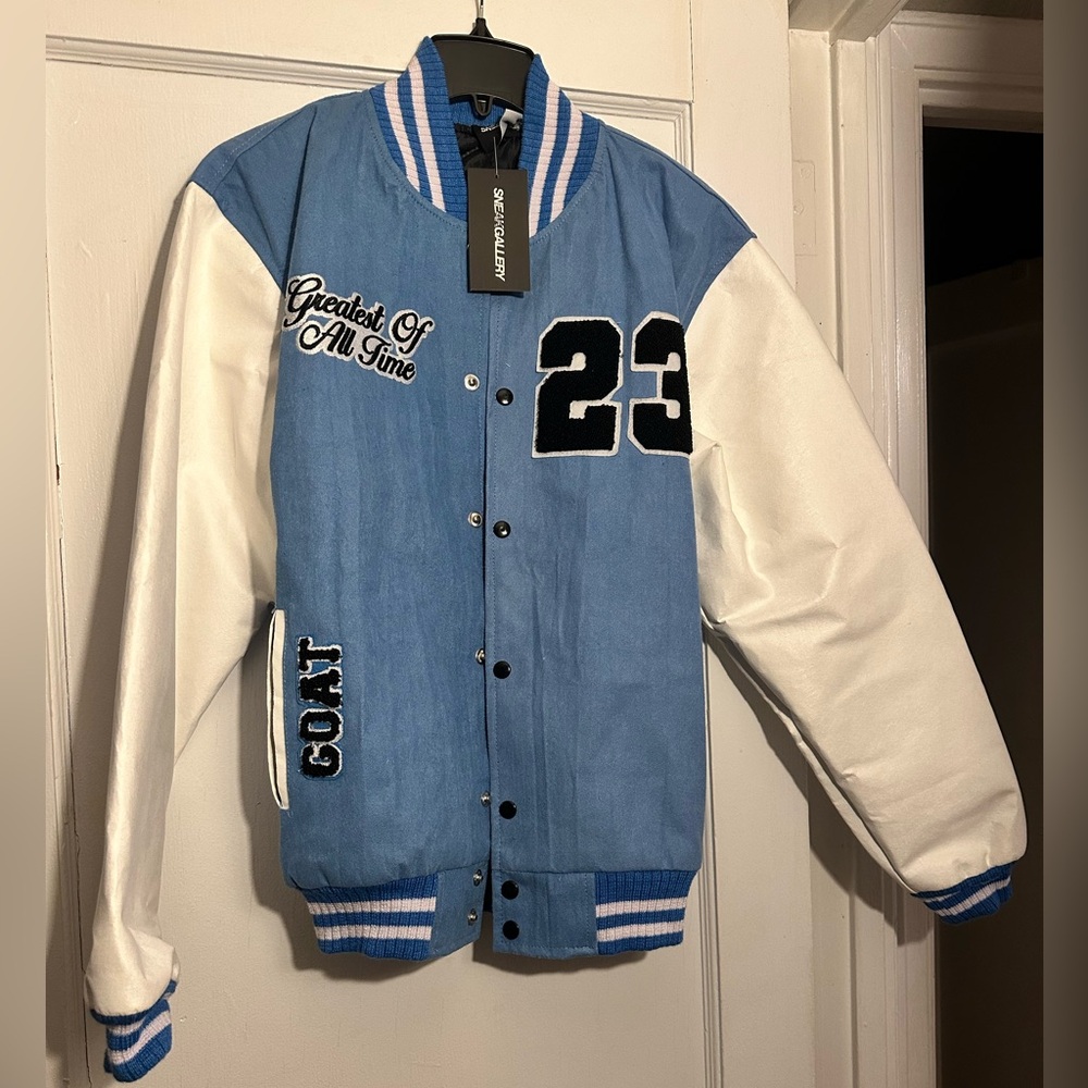 Blue and White Varsity Jacket